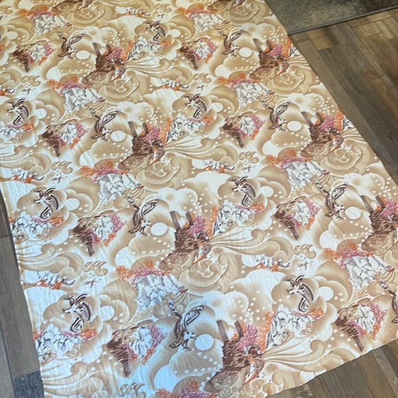 Vintage Mid Mod Asian Style Fabric - Picture 1 of 7